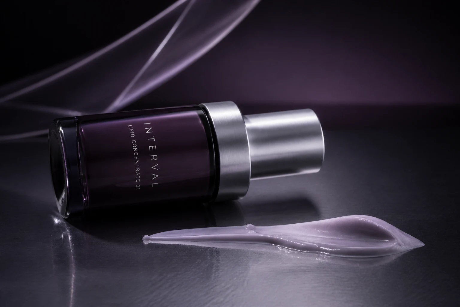 INTERVAL bottle and mineral lilac cream texture